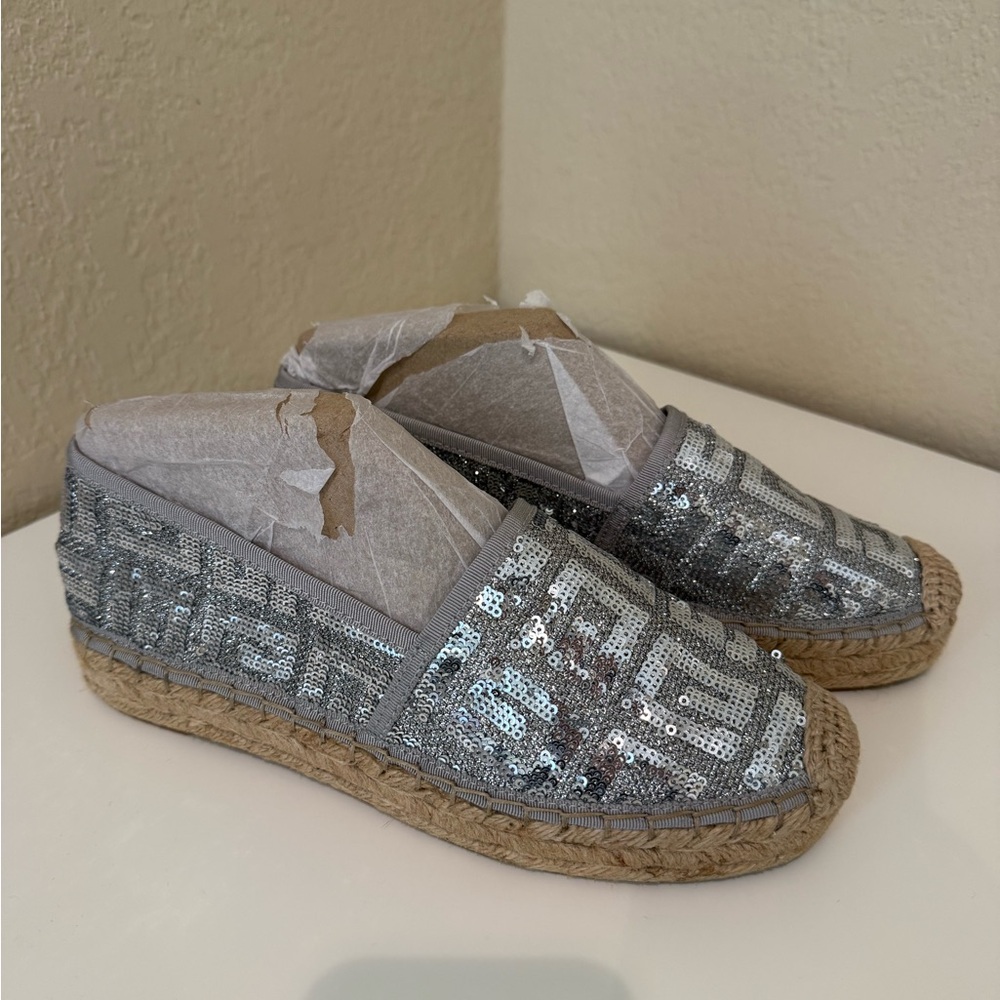 GUESS Espadrille Slip-On Flats in Silver